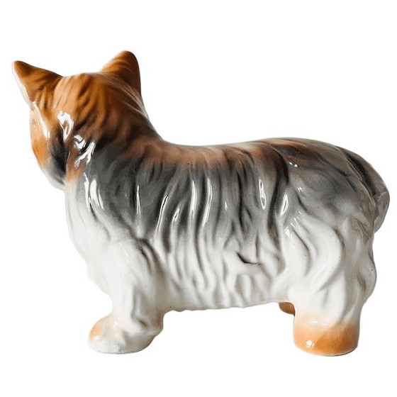 Image 1 of Vintage mid-century Imoto porselein Yorkshire Terrier Keramisch Beeldje hond 1960's