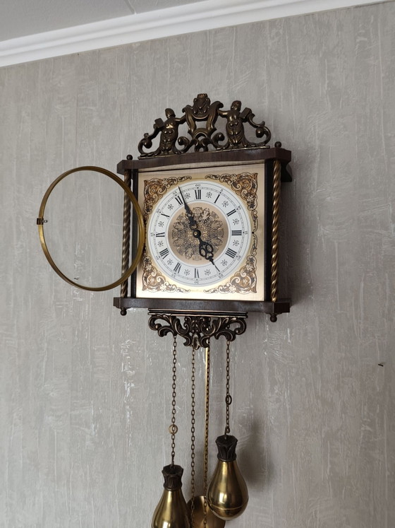 Horloge murale Zaanse vintage – Pendules, Verre, Bois (photo 2 of 12)
