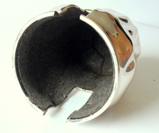 Image 1 of Caffettiera HKE in porcellana di alta qualità con coperchio scaldavivande in metallo argentato.