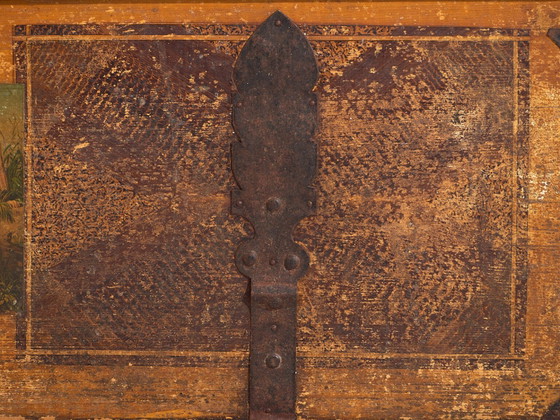Baule nuziale antico d'arte popolare (c.1820) #103 – Armadi contenitori (photo 38 of 40)