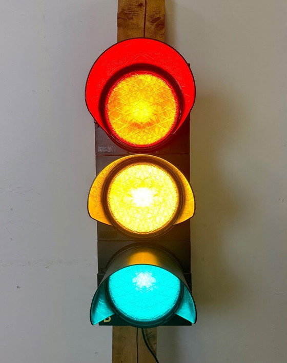 Image 1 of Vintage groene Italiaanse verkeerslichten, jaren 80