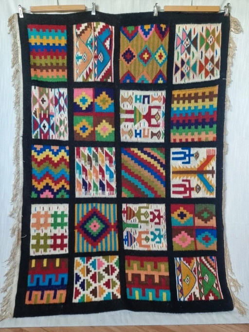 Large Vintage Wall Rug. – wanddecoratie, Wool (photo 2 of 6)