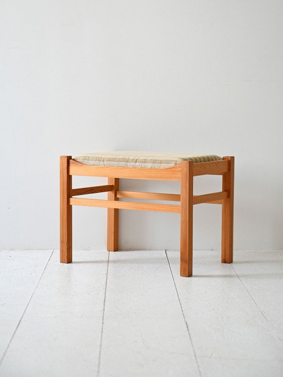 Image 1 of Scandinavian Oak Vintage Footstool