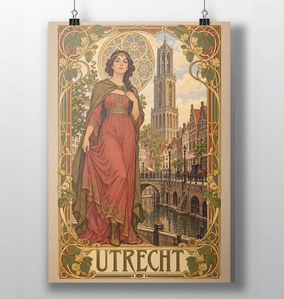 UTRECHT | Poster Art Nouveau Jugendstil Stile Mucha | – Decorazioni murali, Carta (photo 3 of 5)