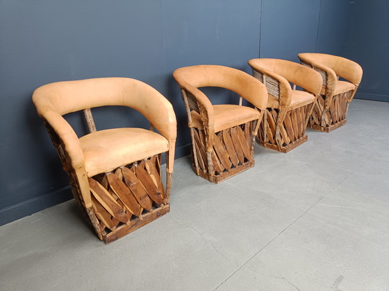 Image 1 of Vintage art populaire mexican dining chairs set of 6, 1970s