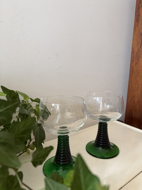 Image 1 of Set of 2 Roemer wine glasses from the 1970s