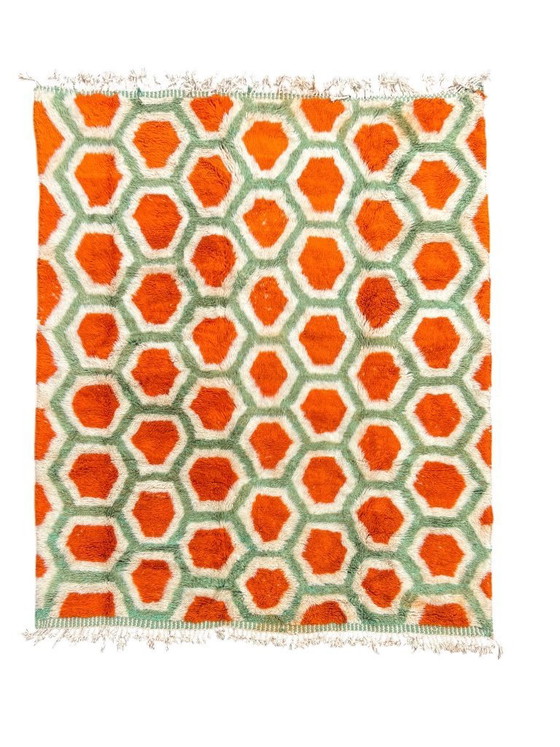 Image 1 of Marokkaans tapijt stijl Seventy, Marokkaans interieur woonkamer 220x300 cm