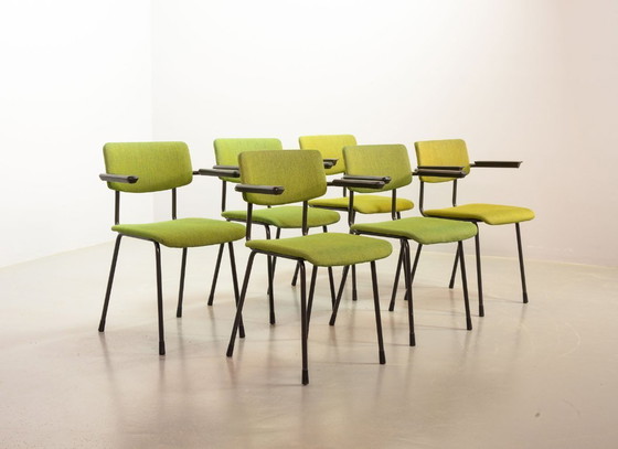 Mid-Century Dutch Design Vivid Green Gispen Dining Chairs Model 1235 by André Cordemeyer, Set of 6. The (photo 4 of 23)