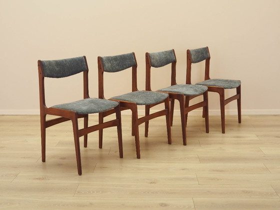 Image 1 of Set di quattro sedie in teak, design danese, anni '70, prodotte in Danimarca.