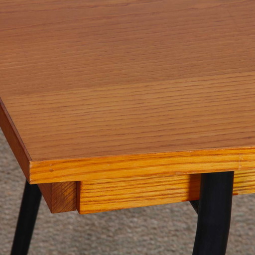 Table de Repas Vintage en Chêne et Métal des Années 1960