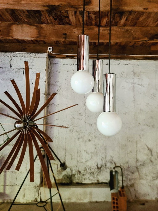 Thorn 1980's chrome waterfall pendant light