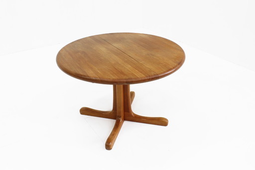 Vintage Danish round extendable dining table solid teak
