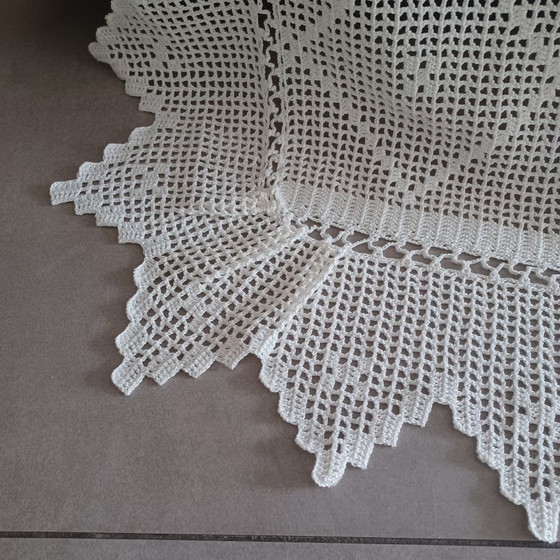Image 1 of Copriletto vintage. Fatto a mano all&#39;uncinetto. Cotone. 210 cm x 190 cm.