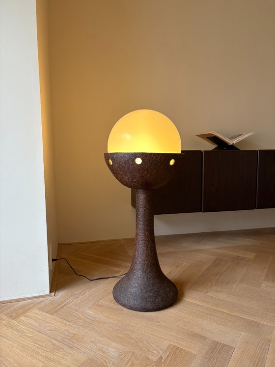 Image 1 of Large Doria Leuchten Vintage Ceramic Brutalist Floor Lamp
