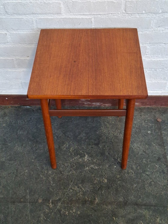 Image 1 of Vintage teak houten bijzettafel, 1960s