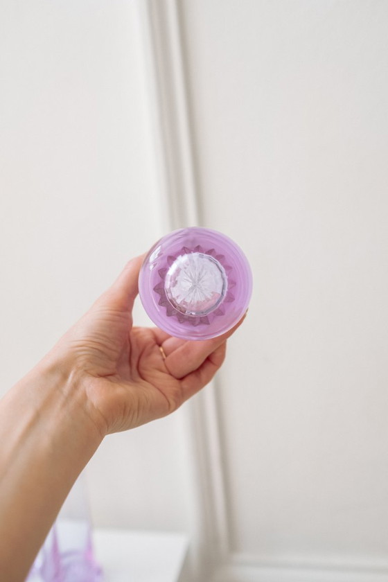 Image 1 of 4 vasos largos de color lila con base redonda, procedentes de Italia, década de 1970.