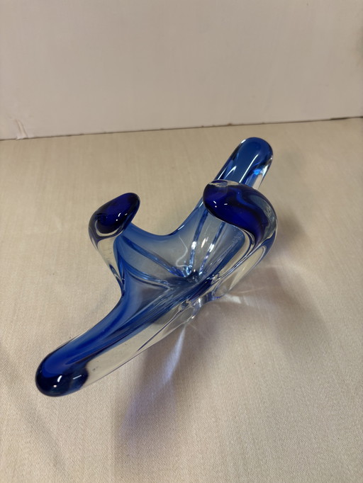 Vintage murano kobalt blauwe schaal