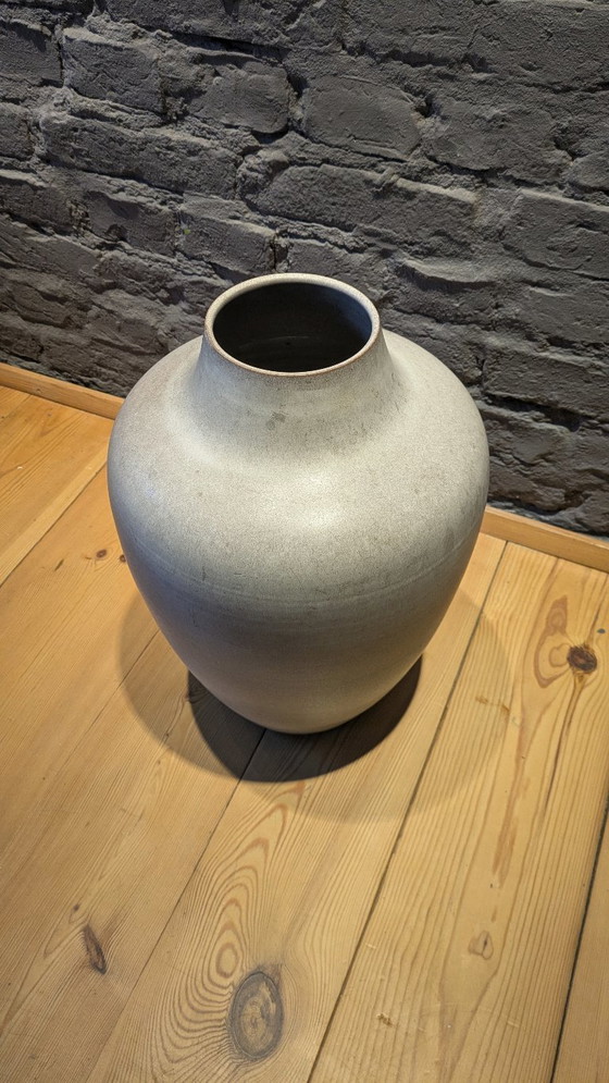 Image 1 of 47cm Hamelner Töpferei Bodenvase  Graue Glasur Keramik