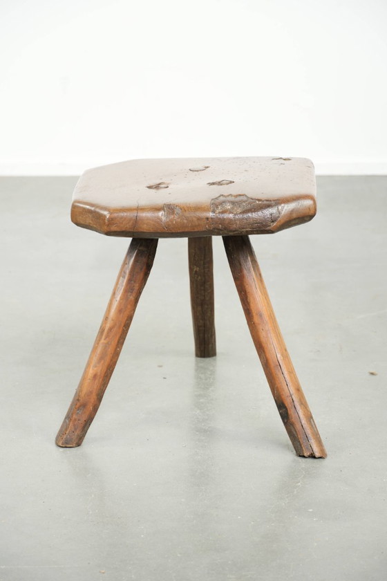 Image 1 of Unique and original antique English farmhouse stool/side/coffee table from the 17th century