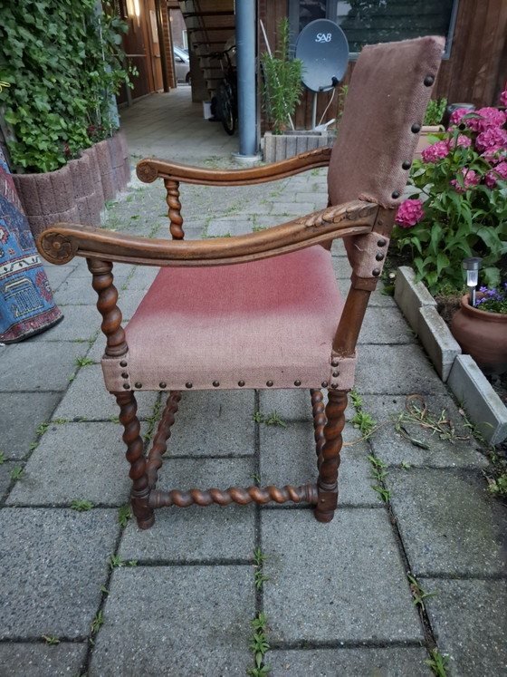 Poltrona in rovere in stile Luigi XIII – Poltrone, Textile, Wood (photo 2 of 6)