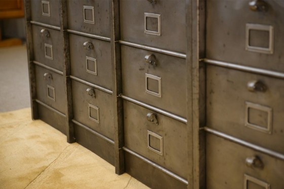 Image 1 of Strafor 6-column filing cabinet with oak top, 1950s
