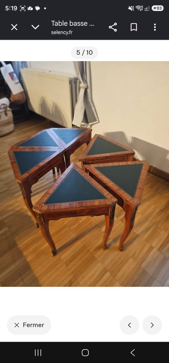 Teilbarer Couchtisch in 6 Teilen, sehr praktisch., Couchtische, Leder, Holz, Braun (Foto 6 von 10)