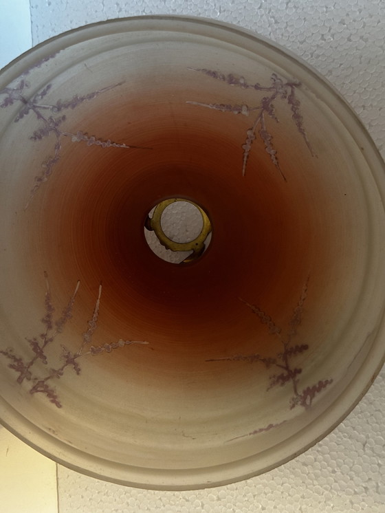 Image 1 of Plafonnier Vintage en Verre Sablé - Années 50