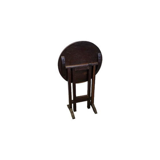 Old French Oak Folding Side Table, 1950s – Wood (photo 4 of 6)