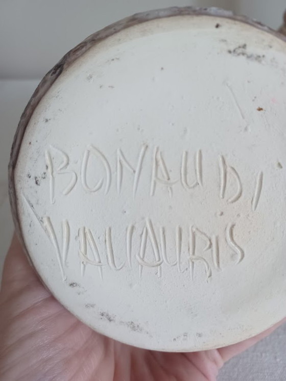 Vallauris Bonaudi Studiopottery. Mid-Century. Candlestick And Vase. – Bonaudi Vallauris, Ceramic (photo 2 of 7)