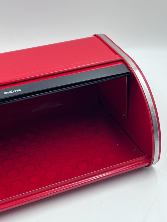 Image 1 of Red Brabantia bread box, 1980s vintage design