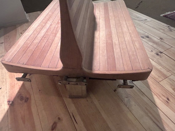 Image 1 of Vintage mid-century train bench