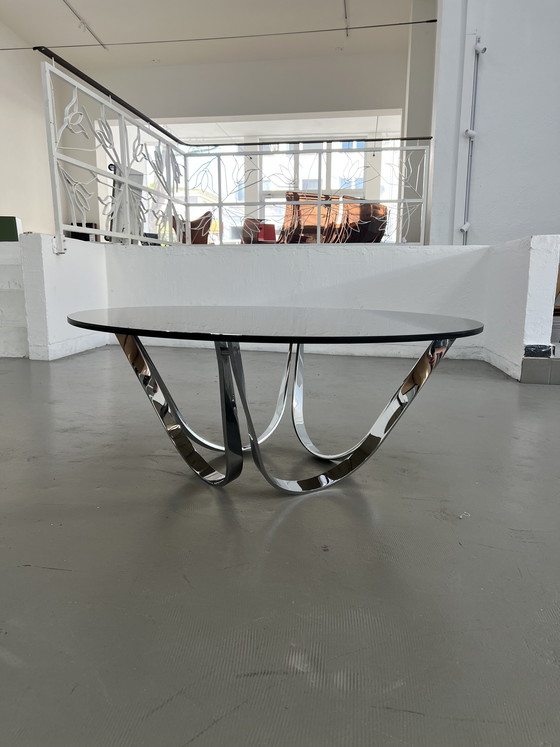 Image 1 of Model 2075 Werner Lindner for Bacher coffee table, chrome and glass