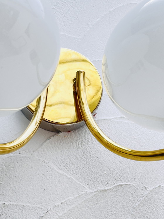 Image 1 of Doppia applique in ottone opalino