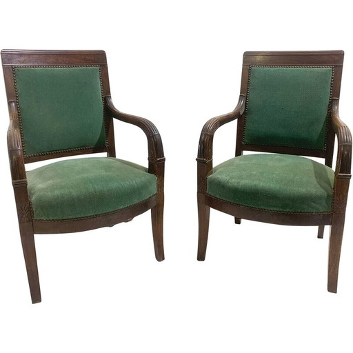 Coppia di poltrone verdi vintage