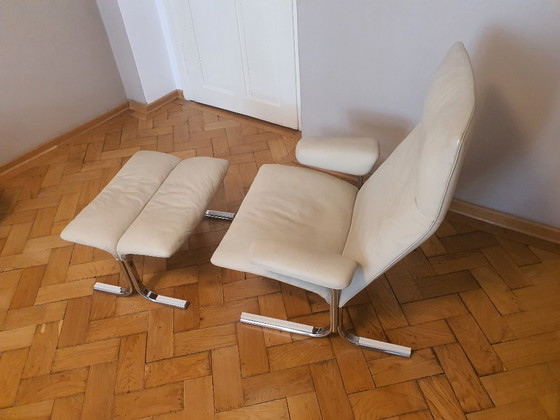 Image 1 of Sillón De Sede DS-2030 + Reposapiés / Otomana Arena / Cromo
