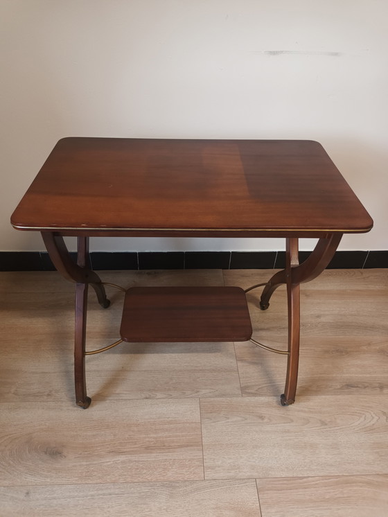 Image 1 of Vintage side table on wheels