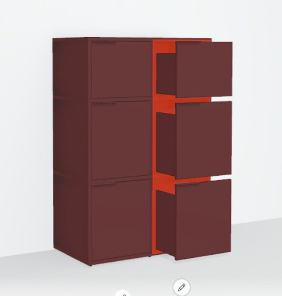 Image 1 of Tylko dressoir in bordeauxrood met deuren en lades