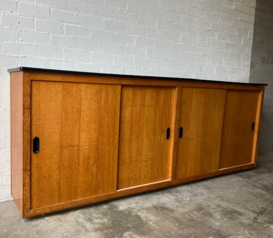 Image 1 of Vintage school cupboard sliding door cupboard dresser XL