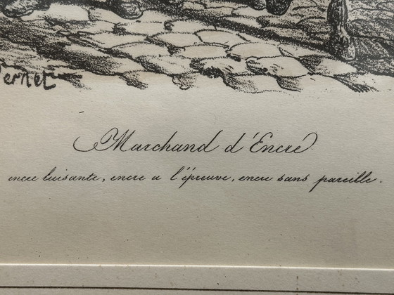 Image 1 of Carle Vernet - 2 incisioni - I mestieri di una volta - sotto cornici di legno