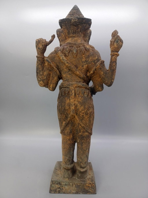 Magnifique statue ancienne en bronze représentant Ganesh