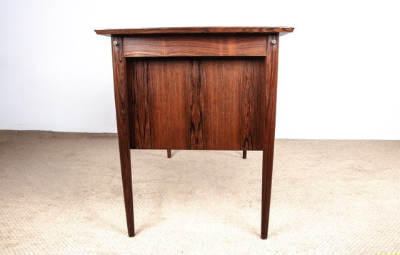 Image 1 of Scrivania allungabile danese in palissandro e ottone, modello OS 51, disegnata da Arne Vodder per Sibast nel 1960.