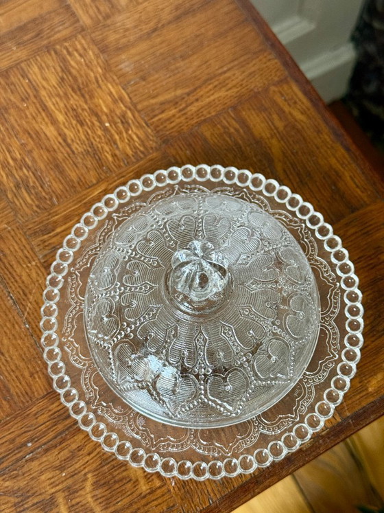 Image 1 of vintage glass candy dish/sugar bowl