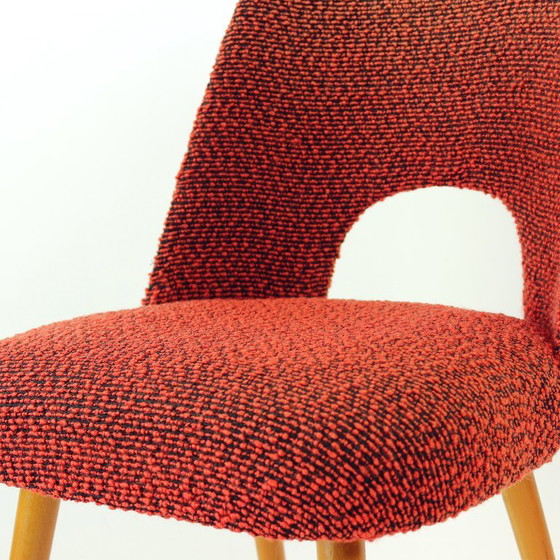 Vintage eetkamerstoelen van Oswald Heardtl voor Ton, Tsjechoslowakije, jaren 60, set van 4 – Textile, Wood (photo 14 of 15)