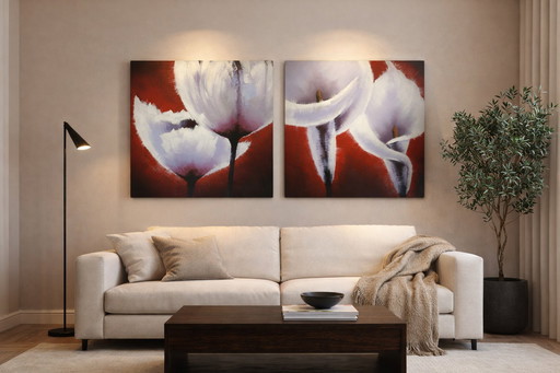 Hand-painted canvas artwork (70x70 cm)