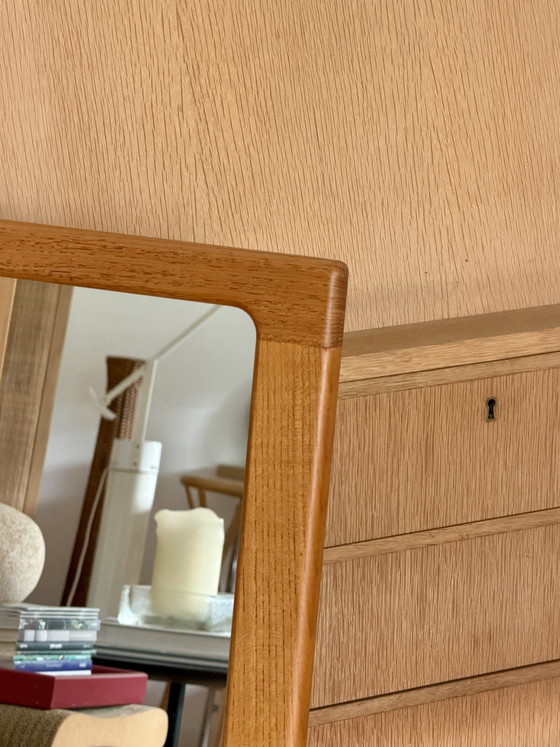 Image 1 of Miroir vintage en teck de style danois moderne du milieu du siècle, modèle n° 248 de Silkeborg