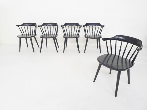 Set di cinque sedie da pranzo FH01 di Yngve Ekstrom per Pastoe, Paesi Bassi, anni '60