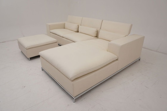 Image 1 of de Sede DS 7 desede Canapé d'angle Canapé d'angle Pouf en cuir beige classique
