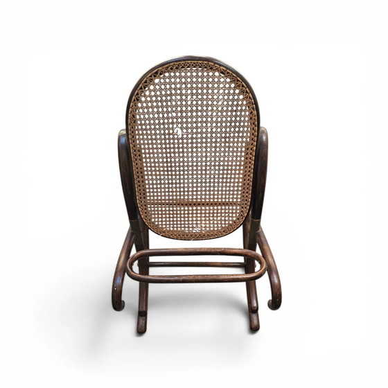 Repose-pieds en bois courbé et cannage Modèle 7001 par Michael Thonet pour Thonet / Années 1930 (photo 7 of 13)