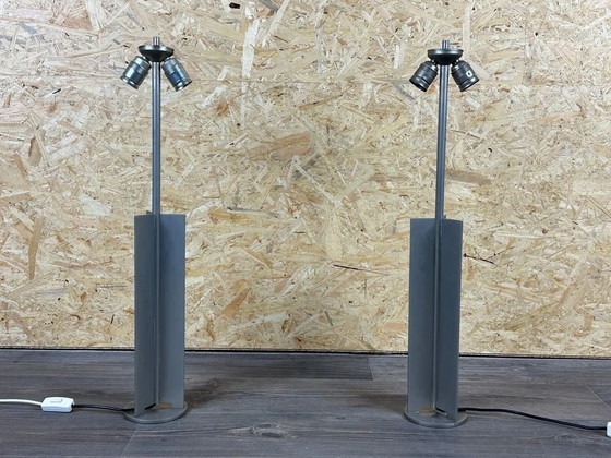 Image 1 of 2x 60er 70er Jahre XL Tischlampe Tischleuchte Aluminium Metall Space Age Design