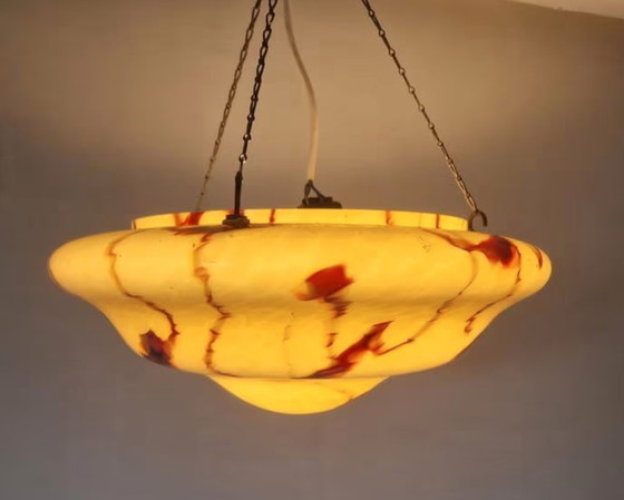 Image 1 of Vintage Scale Lamp With Marbled Glass